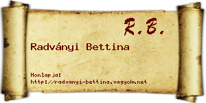 Radványi Bettina névjegykártya